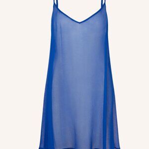 Gooseberry Intimates NWT Silk Mini Dress Royal Blue, XS/S